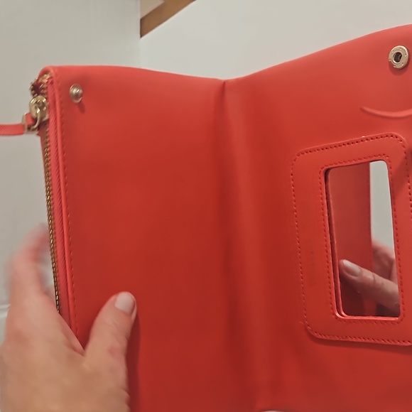 Stella & Dot Hello Gorgeous Double Zip mirrored card carrier clutch - Picture 10 of 11